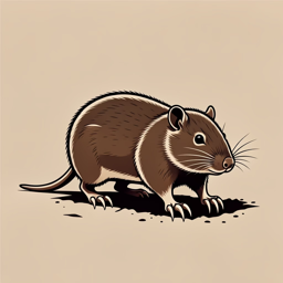 Zokor, the illustrated burrowing rodent